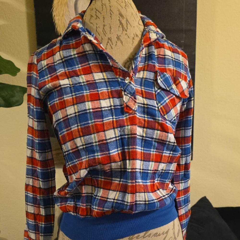 Vintage Wrangler Multicolor Plaid Shirt 1970s/1980s Made In USA